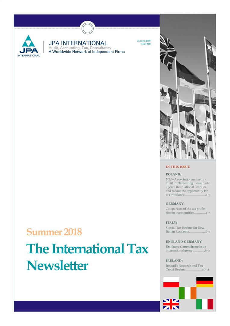 JPA International -The International Tax Newsletter Summer 2018