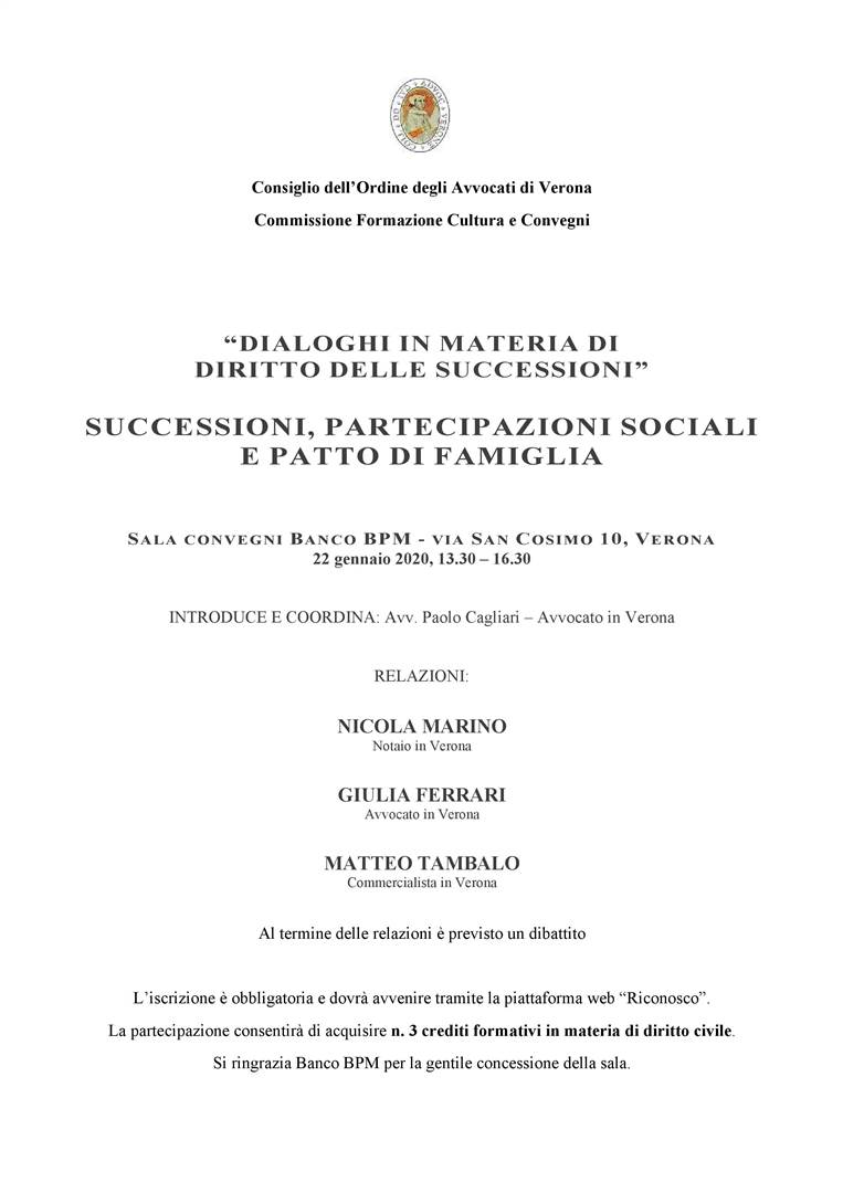 Successioni, partecipazioni sociali e patto di famiglia