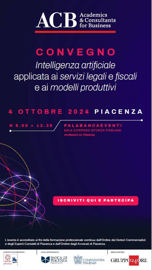 Intelligenza artificiale applicata ai servizi legali e fiscali e ai modelli produttivi
