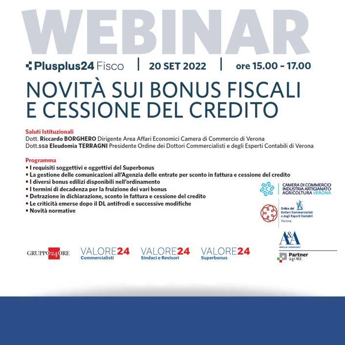 Novit&#224; sui bonus fiscali e cessione del credito