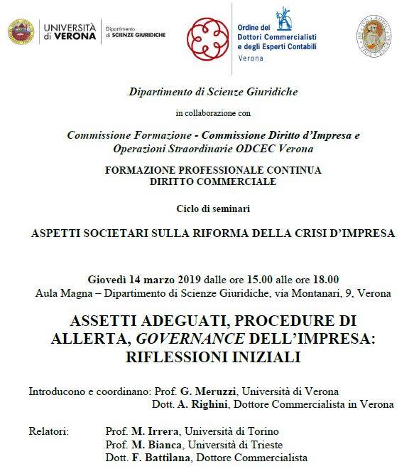 Assetti adeguati, procedure di allerta, governance dell’impresa: riflessioni iniziali 