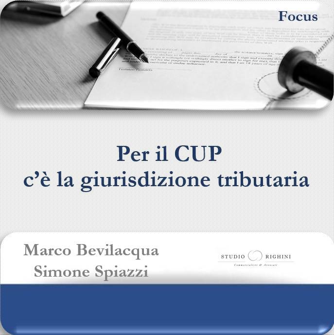 Per il CUP c'è la giurisdizione tributaria