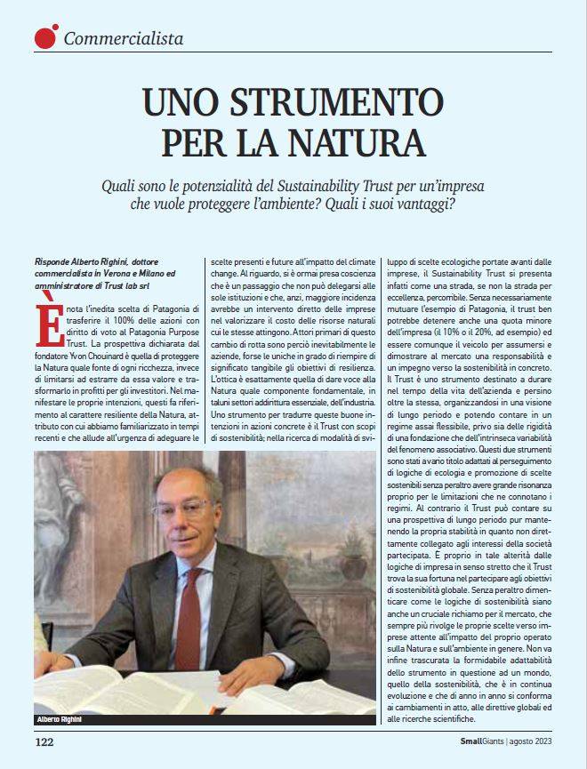 Sustainability Trust - Uno strumento per la natura