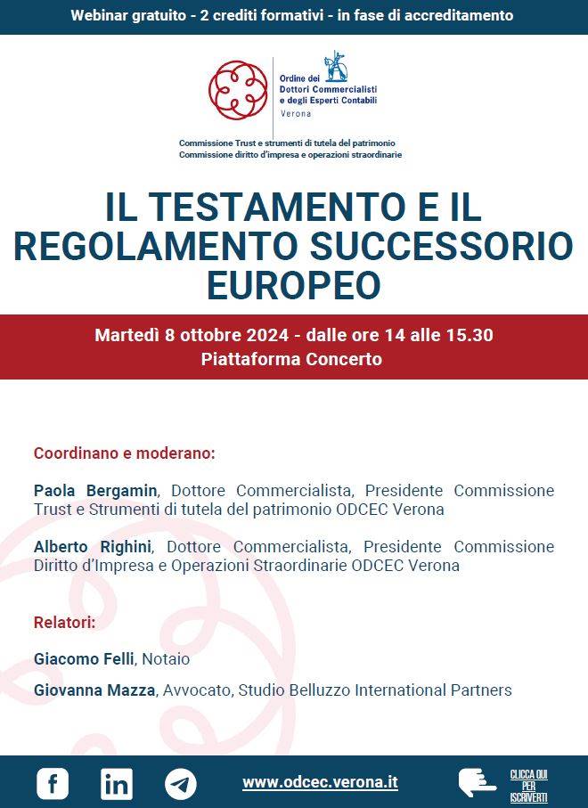 Il testamento e il regolamento successorio europeo