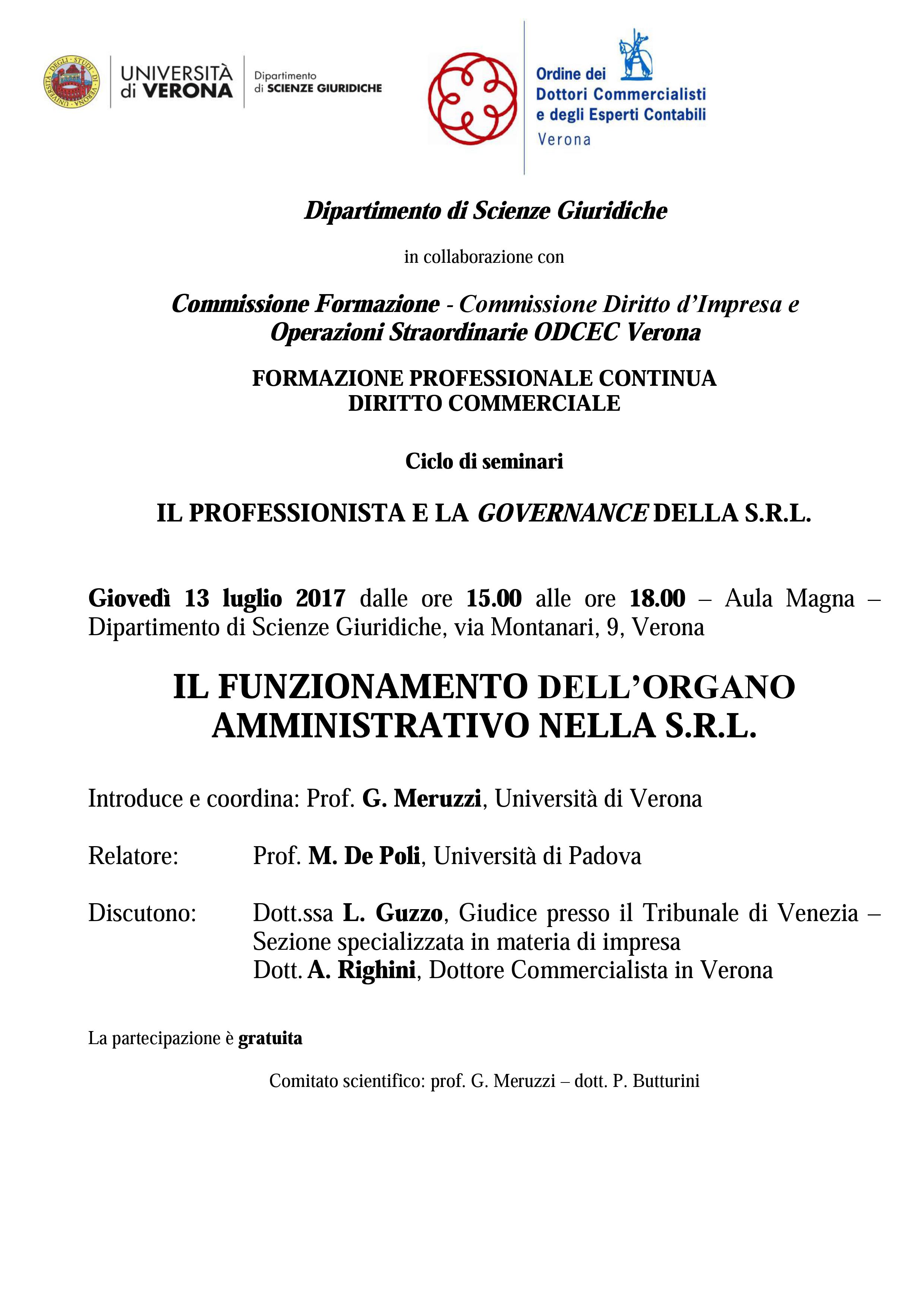 Il funzionamento dell&#39;organo amministrativo nella S.r.l.