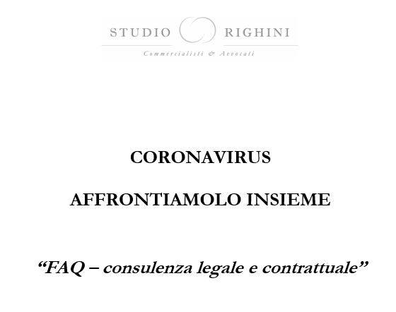 Coronavirus - FAQ (Consulenza legale e contrattuale)