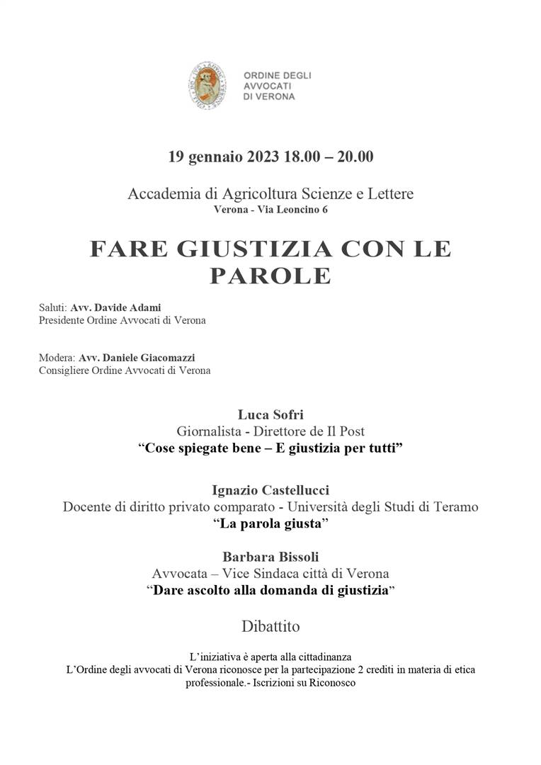 Fare giustizia con le parole