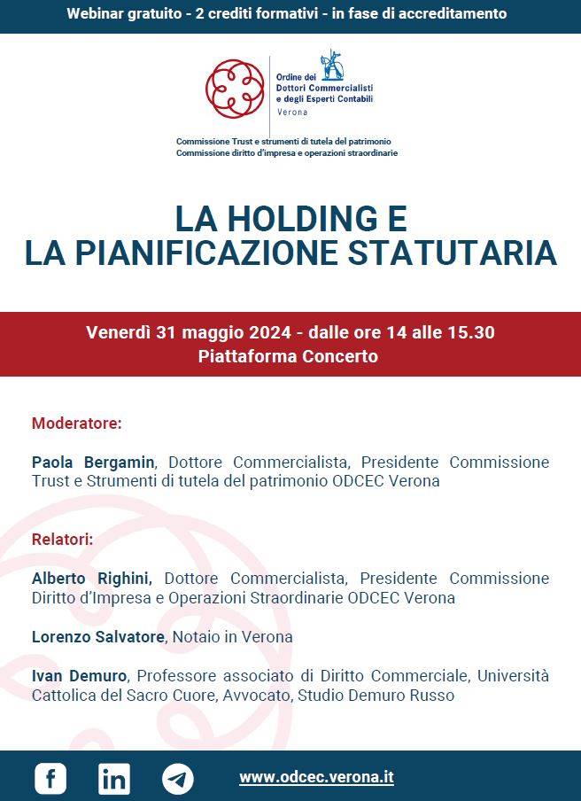 La holding e la pianificazione statutaria