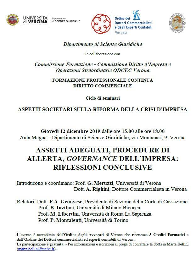 Assetti  adeguati,  procedure  di  allerta,  governance  dell’impresa: riflessioni conclusive