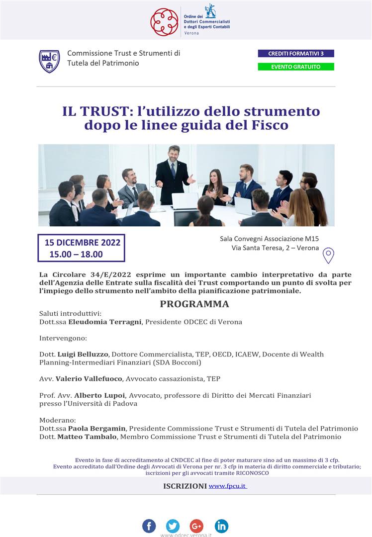 IL TRUST: l’utilizzo dello strumento dopo le linee guida del Fisco