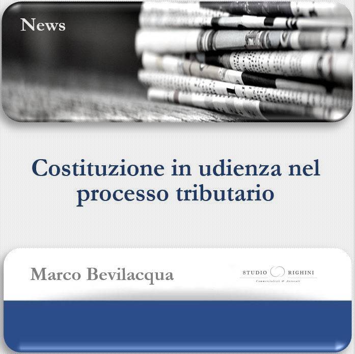 Costituzione in udienza nel processo tributario