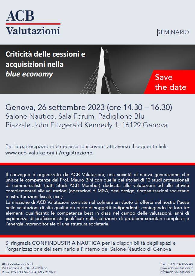 Criticit&#224; delle cessioni e acquisizioni nella blue economy