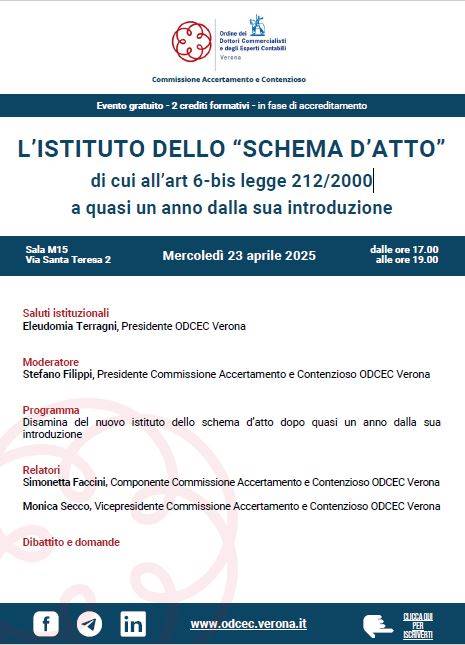 L’Istituto dello &quot;Schema d&#39;atto&quot; 