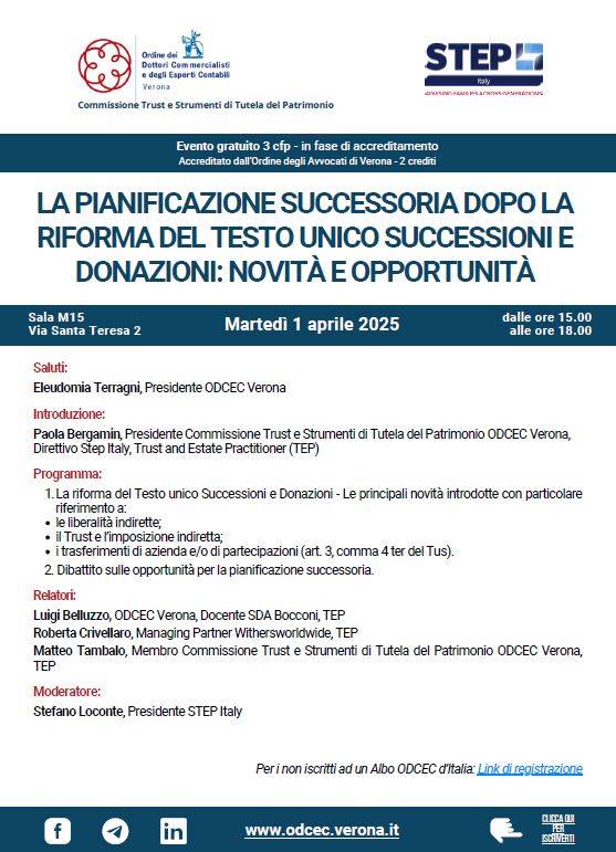 La pianificazione successoria dopo la riforma del Testo Unico Successioni e Donazioni: novit&#224; e opportunit&#224;