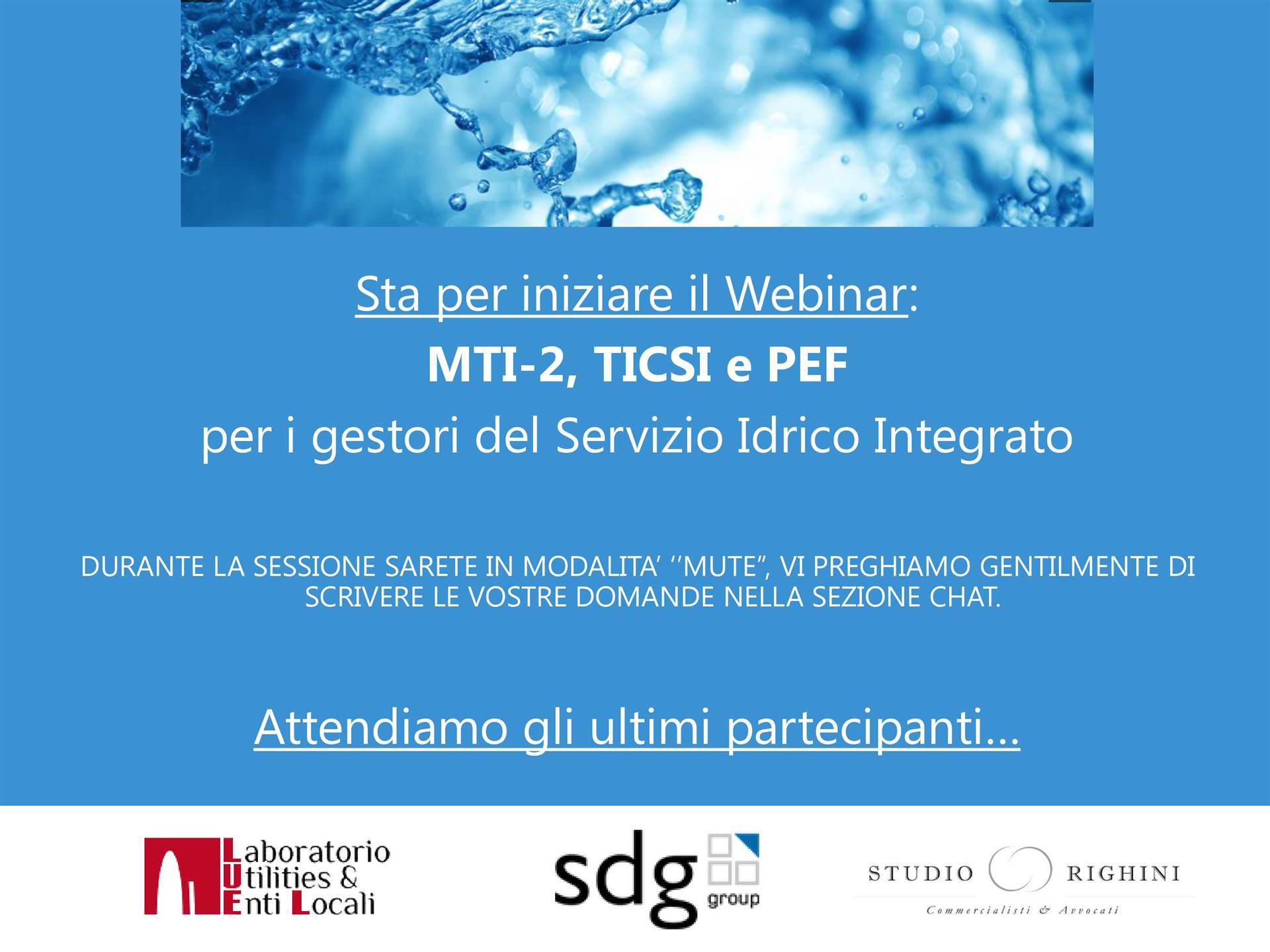 WEBINAR - MTI-2, TICSI e PEF per i gestori del Servizio Idrico Integrato