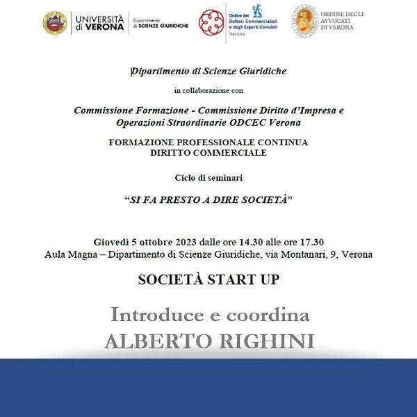 CICLO DI SEMINARI: Si fa presto a dire Società