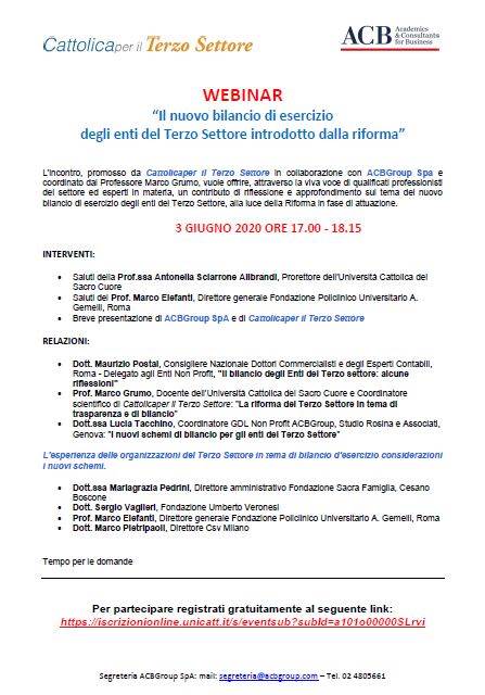 Il nuovo bilancio di esercizio degli enti del Terzo Settore introdotto dalla riforma