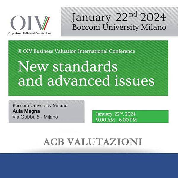 OIV Business Valuation International Conference - New standards and advanced issues